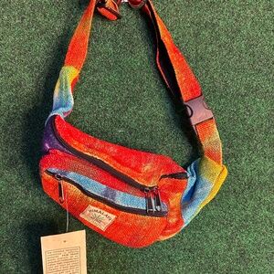 244 NWT Boho Hemp Tie-Dye Fanny Pack